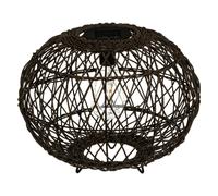 Atmosphera Lámpara Solar Redonda con Pantalla de Mimbre y Luz Tenue para Decoración Exterior