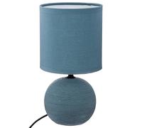 Atmosphera - Lámpara 'Timeo' azul estriado - cerámica A. 25 cm