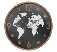 Atmosphera - Loeline - Reloj Grande de Pared Madera D65cm MAPA MUNDI - Diseño Impresionante