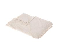 Atmosphera - Manta de Cama con Mechón Marfil 130 X 180 - Estilo y Originalidad