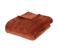 Atmosphera - Manta de Franela Ollis Terracotta - 180 x 230 cm, Tacto Suave - para salón, Dormitorio y sofá