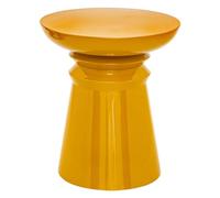 Atmosphera - Mesa Auxiliar tótem 'Jaya' de Metal Amarillo Mostaza Ø38cm
