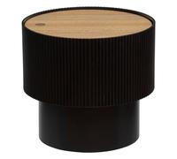 Atmosphera - Mesa de Centro Enola Negra con almacenaje - Pr. 38,5 x Al. 35 cm - Tablero Efecto Madera, diseño Acanalado - para salón, Dormitorio, Mesa Auxiliar