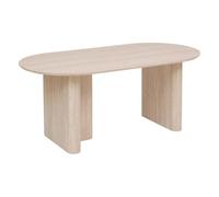 Atmosphera - Mesa de Comedor Anaya de Madera para 6 Personas - 180 x 90 cm - Tablero Ovalado Efecto travertino - Muebles Modernos y Elegantes para salón y Comedor