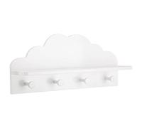 Atmosphera Perchero infantil Nuage – 4 colgadores, MDF, 22 x 48 cm – Blanco