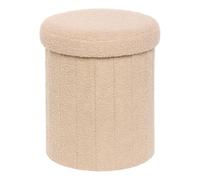 Atmosphera - Puf plegable con baúl jaiko en buclette beige 32 x 38 cm