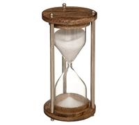 Atmosphera Reloj de Arena de Metal y Madera de Mango 15cm Alto - Decoración Vintage