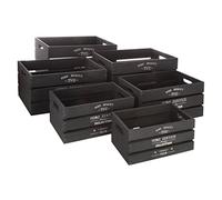 Atmosphera - Set de 6 cajas de cajas de cajas "Facto" - madera - negro