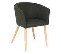 Atmosphera - Silla de Comedor Marlo Color Verde Cedro - 55 x 76 cm - Tela Acolchada, Patas de Madera, Estilo escandinavo - para Comedor, Sala de Estar u Oficina