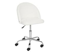 Atmosphera - Silla de Oficina Geos Blanca - Efecto bouclé, giratoria, Altura Regulable, con Ruedas, 89 cm de Alto - para Dormitorio y Oficina