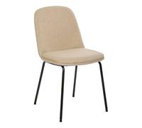 Atmosphera - Silla Neora Beige - Tapizada en Terciopelo y Patas de Acero - Comedor, Sala de Estar, Oficina