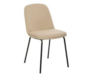 Atmosphera - Silla Neora Beige - Tapizada en Terciopelo y Patas de Acero - Comedor, Sala de Estar, Oficina