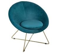 Atmosphera - Sillón de Terciopelo Azul y Patas de Metal Dorado Blush linving