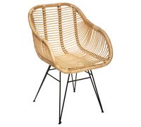 Atmosphera Sillón Koeta de Mimbre y Metal para Hogar en Beige