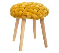 ATMOSPHERA CREATEUR D'INTERIEUR Taburete acogedor de punto de mostaza, JJ327