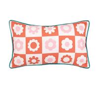 Atmosphera x Cha Cha Pop - Cojín de Exterior Bloomorama, Rosa - 50 x 30 cm - Tejido Repelente al Agua y Lavable - Decoración Textil para terraza, balcón y jardín.