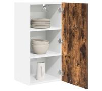ATOMSTACK MAKER Armario colgante de cocina con puerta, roble ahumado y blanco, 40 x 31 x 80 cm, madera de madera, moderno armario de cocina minimalista para almacenamiento organizado