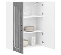 ATOMSTACK MAKER Armario de cocina Sonoma gris, 80 x 31 x 100 cm, armario de pared de madera con gran espacio de almacenamiento, moderno aspecto de madera vieja para cocinas modernas y tradicionales