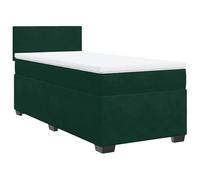 ATOMSTACK MAKER Cama con somier de 100 x 200 cm con colchón de muelles ensacados y funda de terciopelo transpirable, color verde oscuro, dureza media, extraíble y lavable, incluye cabecero y patas