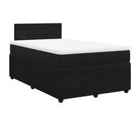 ATOMSTACK MAKER Cama con somier de 120 x 190 cm con colchón de muelles ensacados y funda de terciopelo transpirable, color negro, 20 cm de alto, incluye cabecero y funda lavable