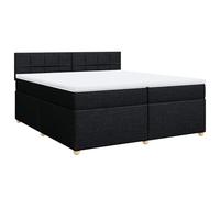 ATOMSTACK MAKER Cama con somier de 200 x 200 cm, color negro, con colchón de muelles ensacados y cojín de espuma transpirable, estructura de madera de pino estable, funda extraíble, para un sueño