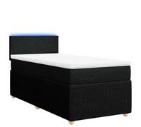 ATOMSTACK MAKER Cama con somier de 80 x 200 cm con colchón de muelles ensacados (20 cm), iluminación LED, cubrecolchón extraíble y puerto USB, color negro, diseño moderno para un sueño reparador