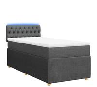 ATOMSTACK MAKER Cama con somier de 80 x 200 cm con colchón de muelles ensacados y cojín transpirable, color gris oscuro, iluminación LED, funda extraíble, embalaje compacto, fácil montaje