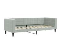 ATOMSTACK MAKER Cama de 80 x 200 cm - Sofá-Cama Convertible 2-en-1 Con Tapizado en Terciopelo Gris Claro, Estructura de Madera Maciza y Metal, Ideal para Pequeños Espacios y Huéspedes