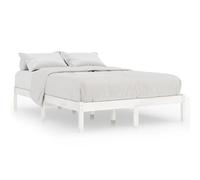 ATOMSTACK MAKER Cama de Madera Maciza 180x200 cm Blanca, Con Somier Integrado, Estructura de Pino Natural para Dormitorio, Diseño Moderno y Minimalista, Fácil Montaje - Ideal para Colchón King Size