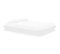 ATOMSTACK MAKER Cama de Madera Maciza de Pino, Blanca, 150 x 200 cm, con Somier Integrado - Armazón Rustico para Dormitorio y Habitación de Invitados, Ideal para Colchón King Size (5 ft)