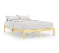 ATOMSTACK MAKER Cama de Madera Maciza de Pino Natural 150 x 200 cm con Somier Incluido - Armazón Moderno y Robusto para Dormitorio, Montaje Fácil, Ideal para Colchón King Size (5 ft), Sin Colchón