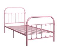 ATOMSTACK MAKER Cama de Metal Rosa 90x200cm Con Somier de Lamas para Dormitorio - Estructura Robusta, Diseño Elegante y Moderno, Altura de Sueño 32cm, Montaje Sencillo (Sin Colchón)