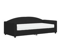 ATOMSTACK MAKER Cama diván 2 en 1 Negro Con Colchón de Espuma 90x190 cm, Sofá Cama Plegable Con Estructura de Madera y Metal, Rejilla de Lamas Incluida, Ideal para Salón o Dormitorio - 213 x 100 x 75