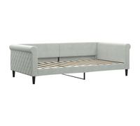 ATOMSTACK MAKER COLCHA GRIS CLARO 100x200 cm - Sofá-Cama 2-en-1 de Terciopelo Suave, Estructura Robusta de Madera y Metal, Diseño Moderno Minimalista para Salón o Dormitorio (sin colchón)