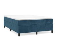 ATOMSTACK MAKER Estructura de cama con somier de 140 x 190 cm en azul oscuro, lujosa funda de terciopelo (100% poliéster), patas de madera estables y listones de madera contrachapada para una fijación