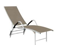ATOMSTACK MAKER HOMELEN Textilene - Tumbona de aluminio ajustable de alta calidad, color topo - Tumbona de jardín extra alta con respaldo ajustable para terraza, balcón y piscina