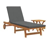 ATOMSTACK MAKER HOMELEN Tumbona de madera para 1 persona, de madera maciza de acacia, con respaldo ajustable y reposapiés, resistente a la intemperie, para jardín, terraza y balcón, marrón, 63 x 199 x