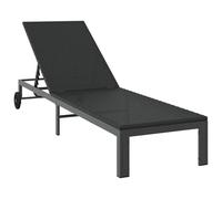 ATOMSTACK MAKER HOMELEN Tumbona para 1 persona, color negro, 206 x 62,5 x 74 cm, polirratán con respaldo ajustable, resistente a la intemperie, resistente a los rayos UV, para jardín y terraza