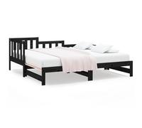 ATOMSTACK MAKER Juego de 2 camas de día extensibles, color negro, 90 x 190 cm, de madera maciza de pino, sofá cama para salón y dormitorio, con somier de listones de madera, rústico y ahorra espacio