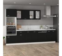 ATOMSTACK MAKER Mueble bajo cocina negro 50 x 46 x 81,5 cm - Armario de madera con puerta y 2 estantes, serie Lyon, montaje en pared para un soporte seguro