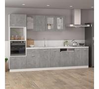 ATOMSTACK MAKER Mueble bajo de cocina de color gris hormigón, 50 x 46 x 81,5 cm, madera con puerta y cajón, serie Lyon - ahorra espacio, estable y fácil de limpiar
