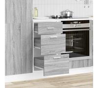ATOMSTACK MAKER Mueble bajo Lyon gris Sonoma (40 x 46 x 81,5 cm) - Armario de cocina de madera resistente con patas ajustables, superficie lisa y capacidad de carga de 50 kg, para cocina moderna