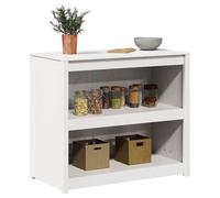 ATOMSTACK MAKER Mueble de cocina de madera maciza de pino blanco, 106 x 55 x 92 cm, con 2 estantes abiertos, duradero y moderno, para interiores