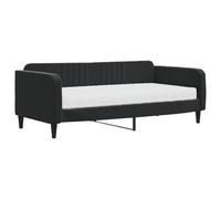 ATOMSTACK MAKER Sofá Cama 2 en 1 Negro de Terciopelo, 213 x 100 x 75 cm, con colchón de espuma 90 x 190 cm, estructura de madera y metal, ideal para Salón o Dormitorio de Invitados