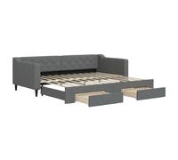ATOMSTACK MAKER Sofá Cama Plegable 2 en 1 con 2 Cajones, Color Gris Oscuro, 223 x 100 x 67 cm (sin Extensor), Tapizado en Poliéster, Estructura de Madera y Metal, Ideal para Salón o Dormitorio