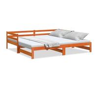 ATOMSTACK MAKER Sofá Cama Plegable 2-en-1 de Madera Maciza de Pino, Cama Diaria Extraíble 90x190 cm Con Somier de Lamas, Almacenamiento Integrado, Color Marrón Cera - Sin Colchón