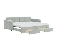 ATOMSTACK MAKER Sofá Cama Plegable 2 en 1 Gris Claro Con 2 Cajas Deslizantes y 2 Colchones de Espuma 90 x 190 cm - Sofá Cama Convertible para Salón o Dormitorio de Invitados, 213 x 100 x 71 cm