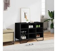 ATOMSTACK MAKER Zapatero con asiento, 90 x 38 x 61,5 cm, color negro, de madera y patas de metal - Estantería estable para el pasillo de los zapatos para ordenar la entrada
