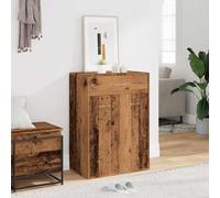 ATOMSTACK MAKER Zapatero con cajón y 2 puertas, aspecto de madera envejecida, 60 x 35 x 84 cm, 4 compartimentos + placa superior para llaves/decoración, material de madera, ideal para ahorrar espacio