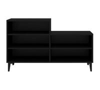 ATOMSTACK MAKER Zapatero de 102 x 36 x 60 cm, color negro, 5 compartimentos de madera con estructura de metal estable y tabla de cubierta resistente para zapatos, decoración y plantas, incluye soporte
